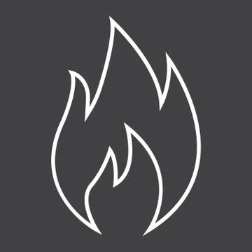 Flammable symbol line icon, logistic イラスト素材