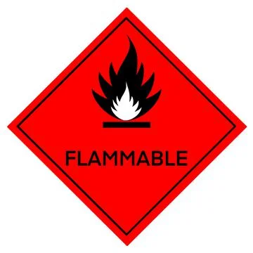 The flammable symbol is used to warn of hazards Stock Illustration