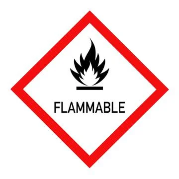 The flammable symbol is used to warn of hazards Stock Illustration