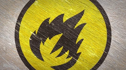 Flammable  Warning  Sign.  4K Stock Footage 119318616