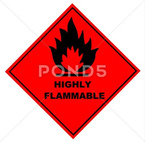 Flammable Warning Sign Stock Illustration