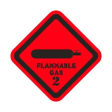 Flammmable gas vector sticker on the red background Stock Illustration