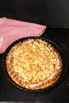 Flan with apples Stock Photos