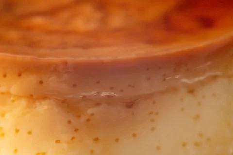 Flan Dessert Macro Version 스톡 사진