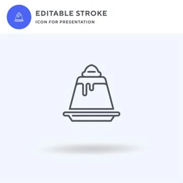 Flan icon vector, filled flat sign, solid pictogram isolated on white, logo Illustrazione stock