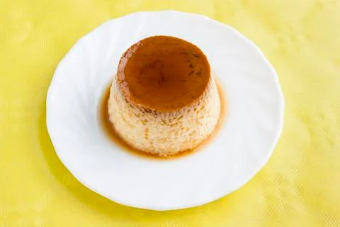 Flan with syrup Stock Photos