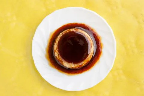 Flan with syrup Stock Photos