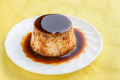 Flan with syrup Stock Photos