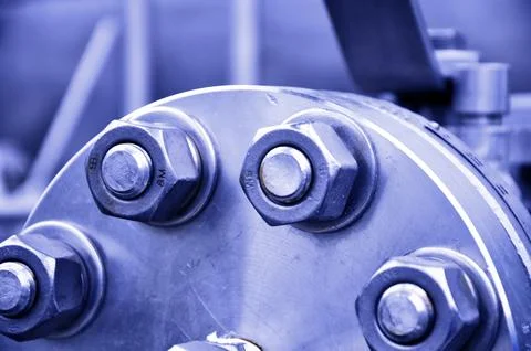 The flanged connection of pipeline Stock Photos