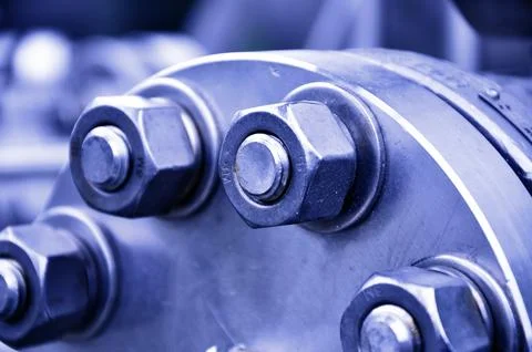 The flanged connection of pipeline Stock Photos