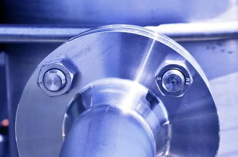 The flanged connection of pipeline Foto stock