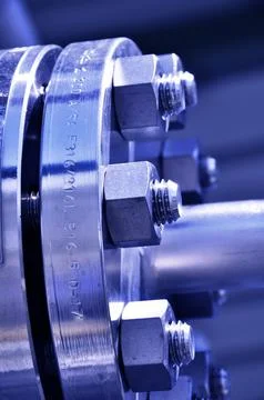 The flanged connection of pipeline Stock Photos