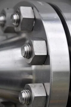 The flanged connection of pipeline Foto stock