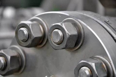 The flanged connection of pipeline Stock Photos