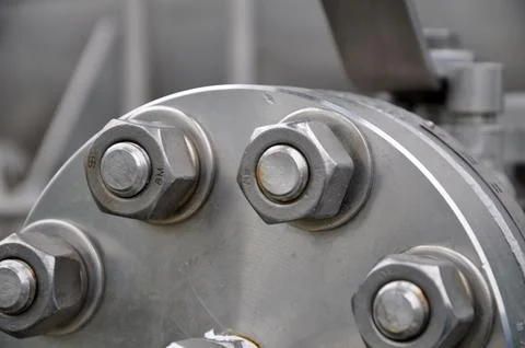 The flanged connection of pipeline Stock Photos