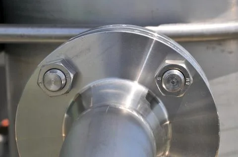 The flanged connection of pipeline Stock Photos