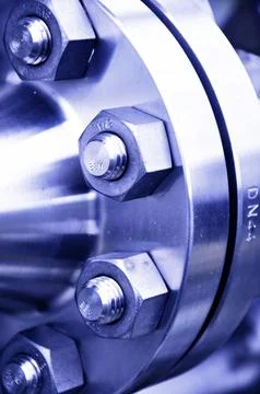 The flanged connection of pipeline Foto stock