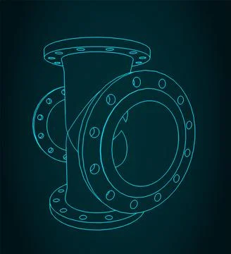 Flanged cross Stock Illustration