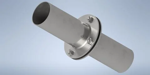 Flanges with gasket and pipe of DN 100 Stock Illustration
