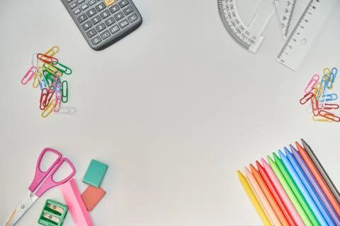 Flank background with school theme Stock Photos