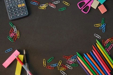 Flank background with school theme Stock Photos