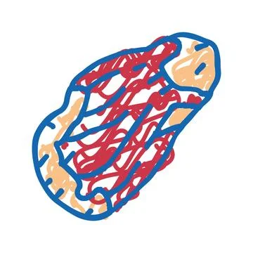 Flank beef meat icon doodle illustration Stock Illustration