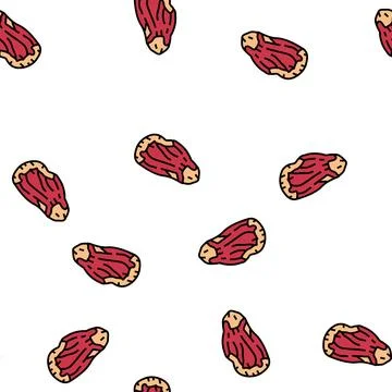 Flank beef meat vector seamless pattern Stock Illustration