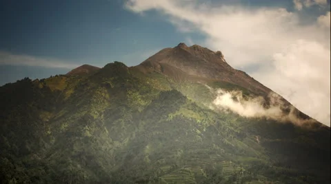 Flanks of Mount Merapi, Indonesia Stock Footage 45348154