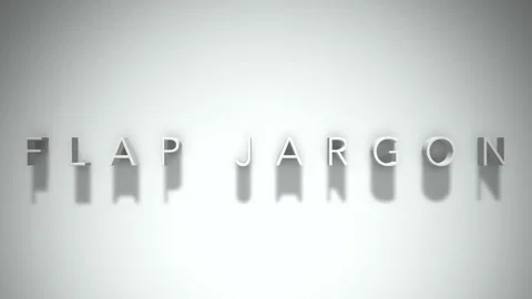 Flap jargon 3D title animation with shadows on a white background 스톡 동영상 296846745
