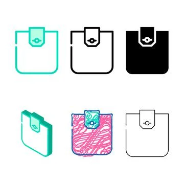 Flap pocket color icon vector designs 스톡 일러스트