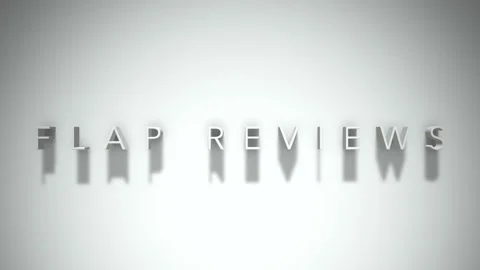 Flap reviews 3D title animation white text on a white background Stock Footage 298896728