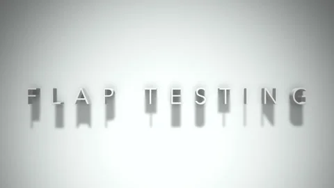 Flap testing 3D title animation white text on a white background Stock Footage 298896741