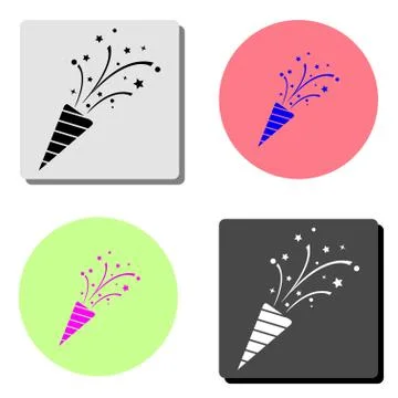 Flapper with confetti. flat vector icon Stock Illustration