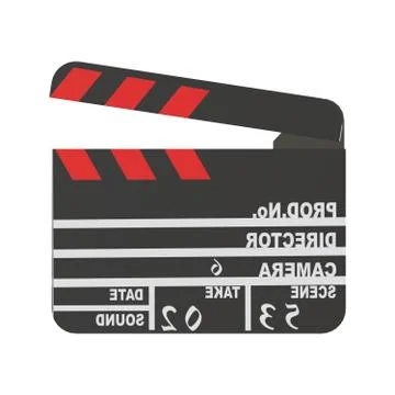 A flapper for a movie on a white background. Isolate. Stock Illustration