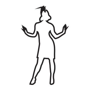 Flapper outline on white background Illustrazione stock