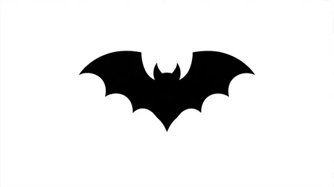Flapping black bat silhouette animation on white background for Halloween v.. 스톡 동영상 342637636