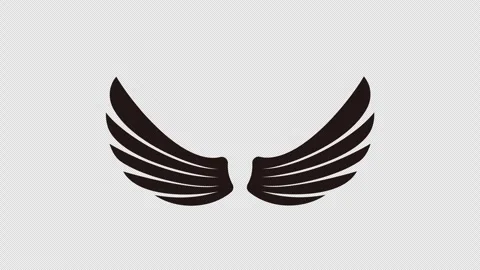 Flapping black wings motion loop animation Stock Footage 340890342