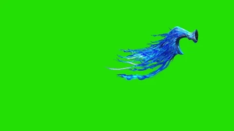 Flapping Blue Feathered Wings Side Green Screen 3D Rendering Animation Stock Footage 80668716