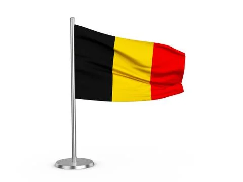 Flapping flag Belgium Stock Illustration