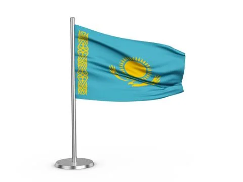 Flapping flag Kazakhstan Stock Illustration