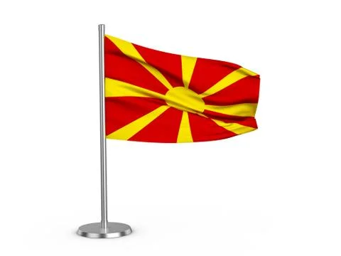 Flapping flag North Macedonia Stock Illustration