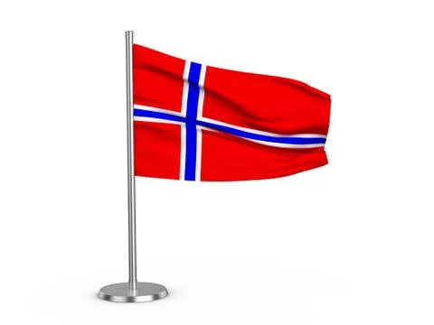 Flapping flag Norway Stock Illustration