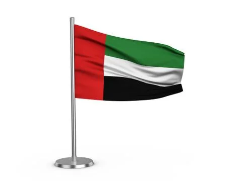 Flapping flag UAE Stock Illustration