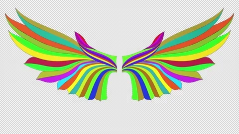 Flapping wings - 3d render looped with alpha channel. Stock Footage 207016050