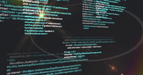 Flare brightening initiating code columns fading sliding elliptical trails Stock Footage 311216735