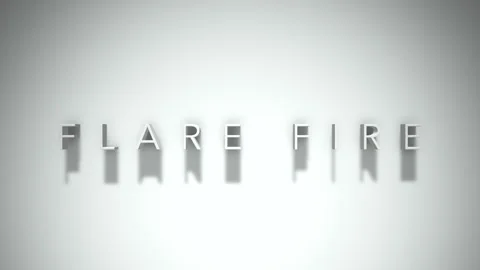 Flare fire 3D title animation with shadows on a white background Vídeo Stock 297662283