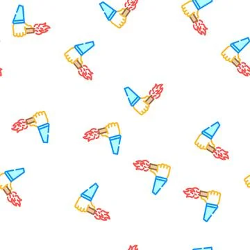 Flare fire vector seamless pattern Stockillustratie