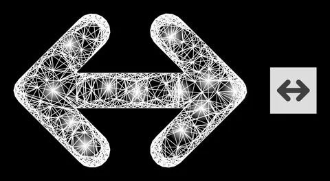 Flare Hatched Mesh Exchange Arrows Horizontally with Glare Spots Illustrazione stock