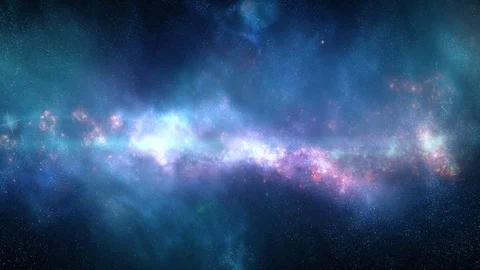 Flare of Light Along Nebula Space Surrounded by Stars 動画素材 125509332