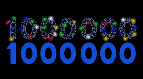 Flare Mesh 2D 1000000 Digits Text Icon with Flare Spots 스톡 일러스트